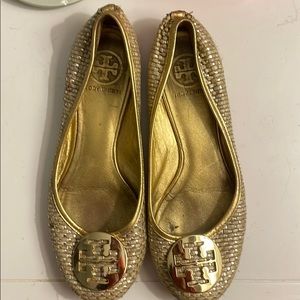 Gold Tory burch flat